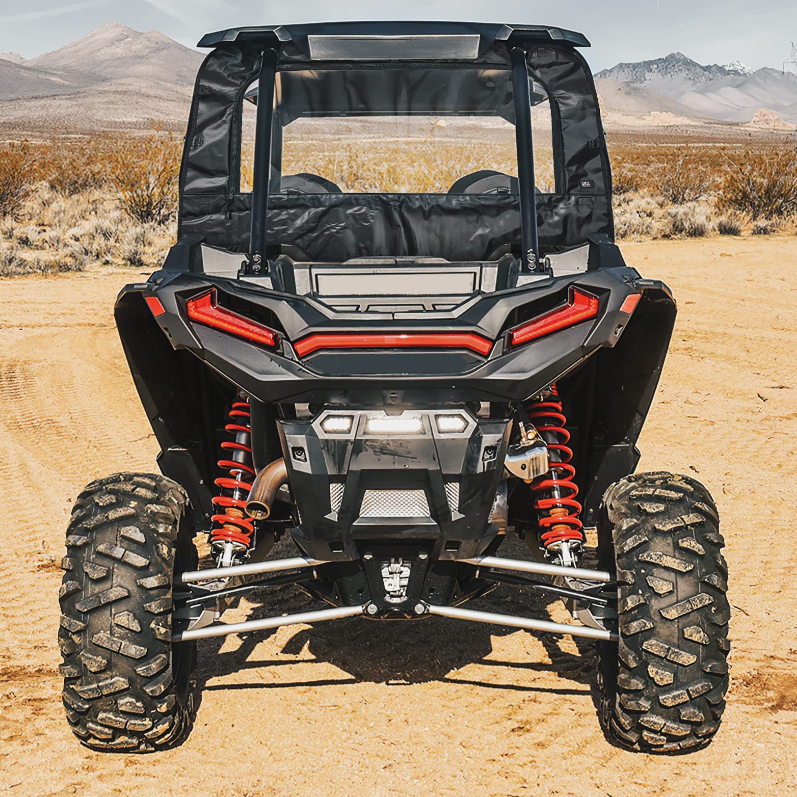 Photo of Soft Rear Windshield for Polaris RZR XP 1000 /4 2014-2023 by Kemimoto - Premium for UTVs / Side by Sides