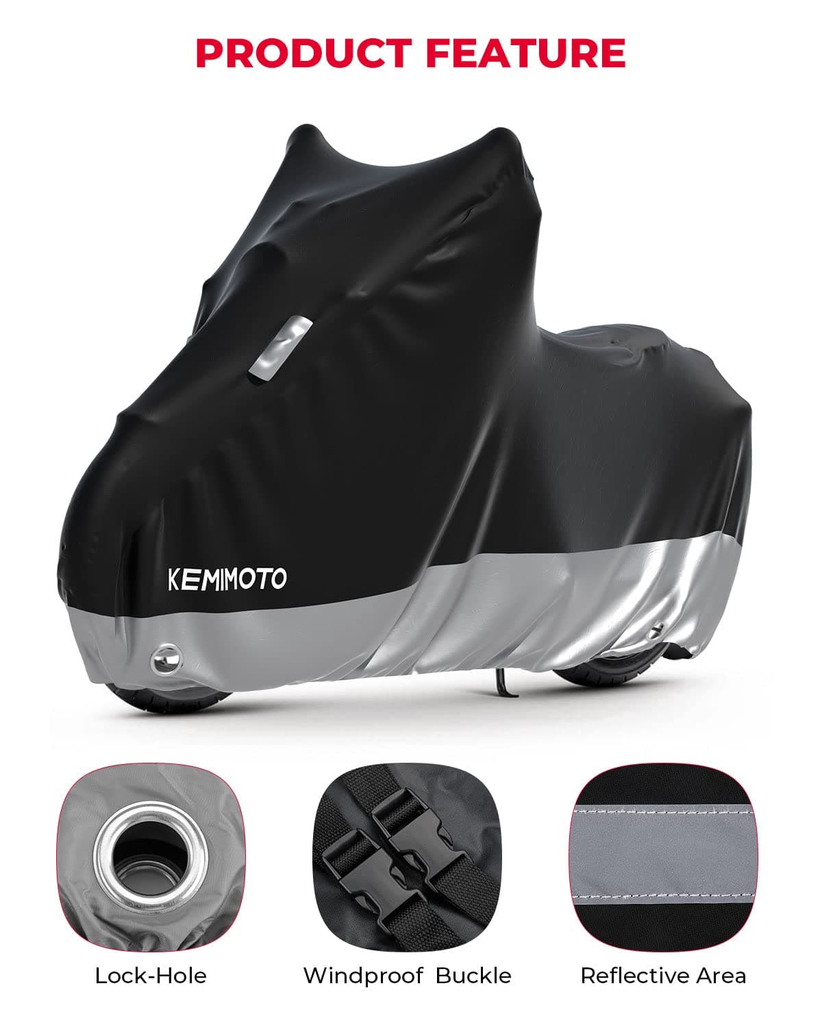 Photo of Waterproof Motorcycle Cover for Grom MSX125 by Kemimoto - Premium for UTVs / Side by Sides