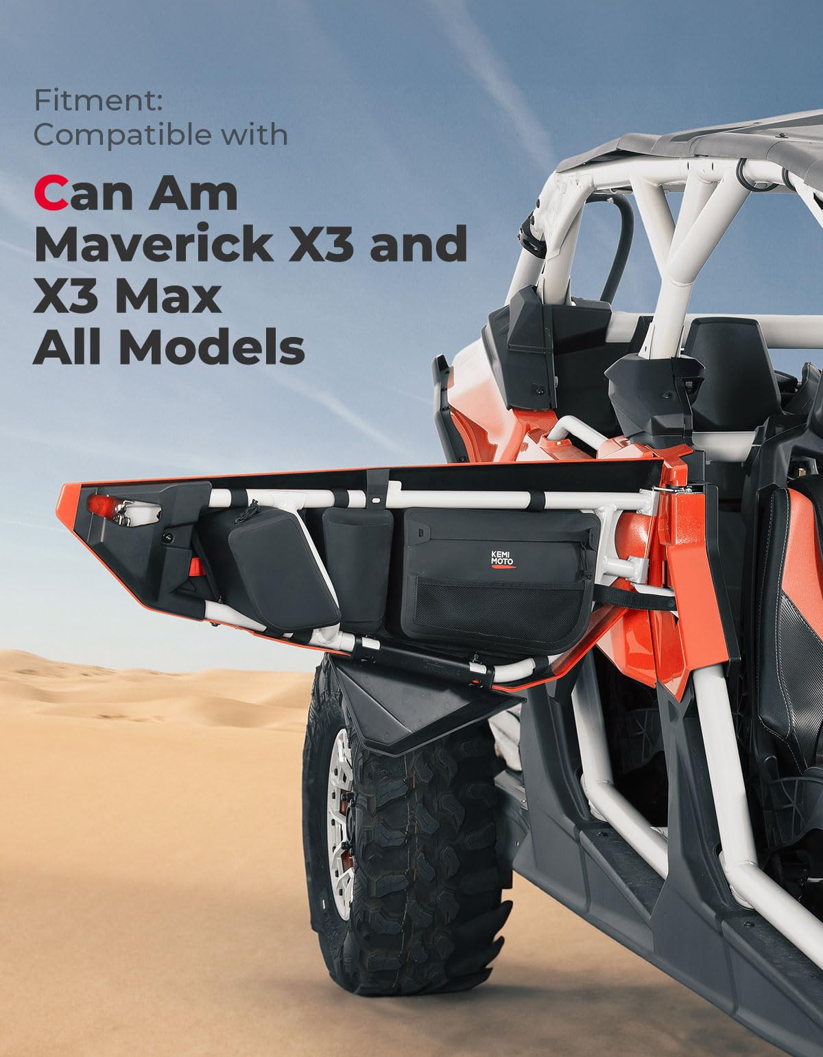 Photo of Update Water-repellent Door Bags for Can-Am Maverick X3/MAX by Kemimoto - Premium for UTVs / Side by Sides