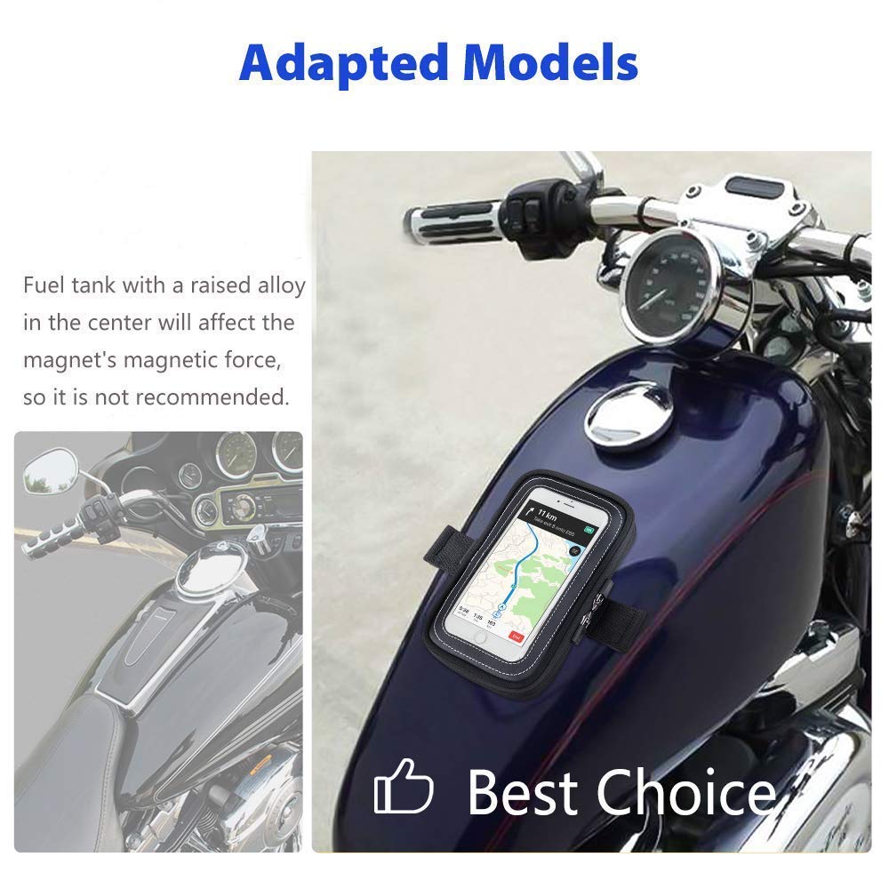 Photo of Motorcycle Magnetic Tank Bag for Cell phone up to 6.3 Inch by Kemimoto - Premium for UTVs / Side by Sides