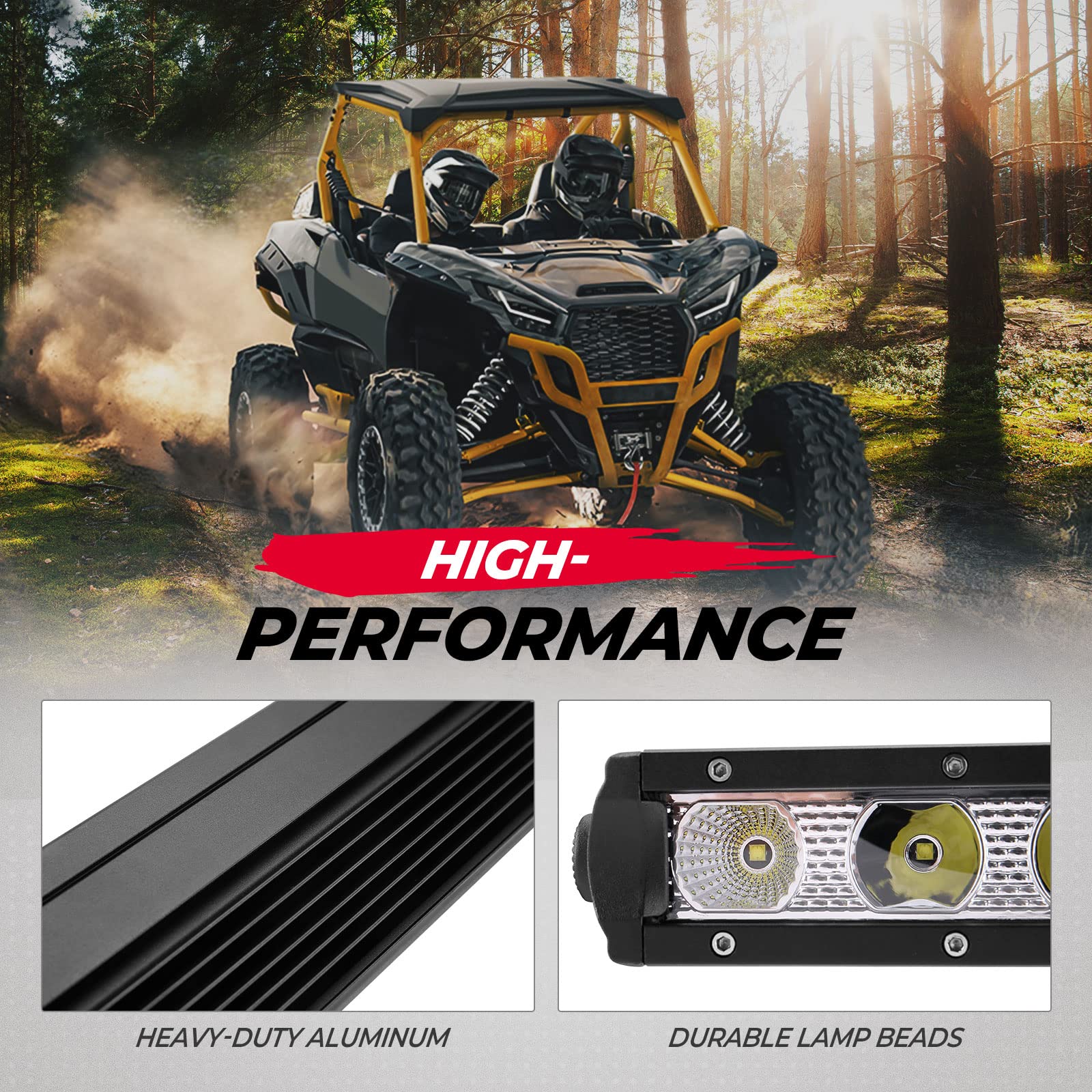 Photo of UTV LED Light Bar for Can-Am/ Polaris/ Kawasaki by Kemimoto - Premium for UTVs / Side by Sides