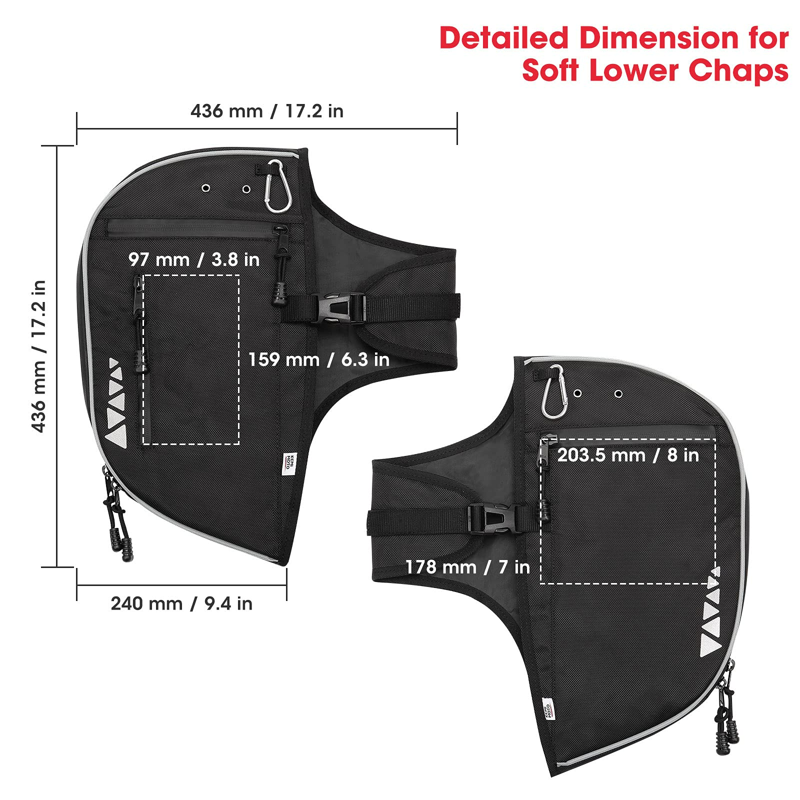 Photo of Leg Warmers Soft Lowers Chaps for Harley by Kemimoto - Premium for UTVs / Side by Sides