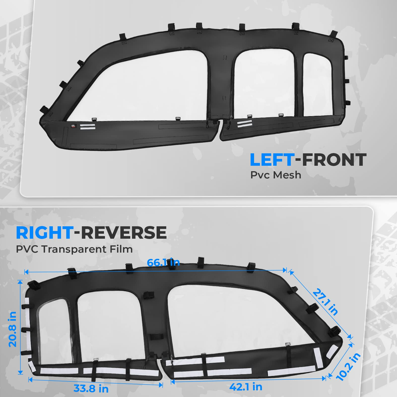 Photo of Soft Cab Enclosure Upper Doors for General XP 4 1000 by Kemimoto - Premium for UTVs / Side by Sides