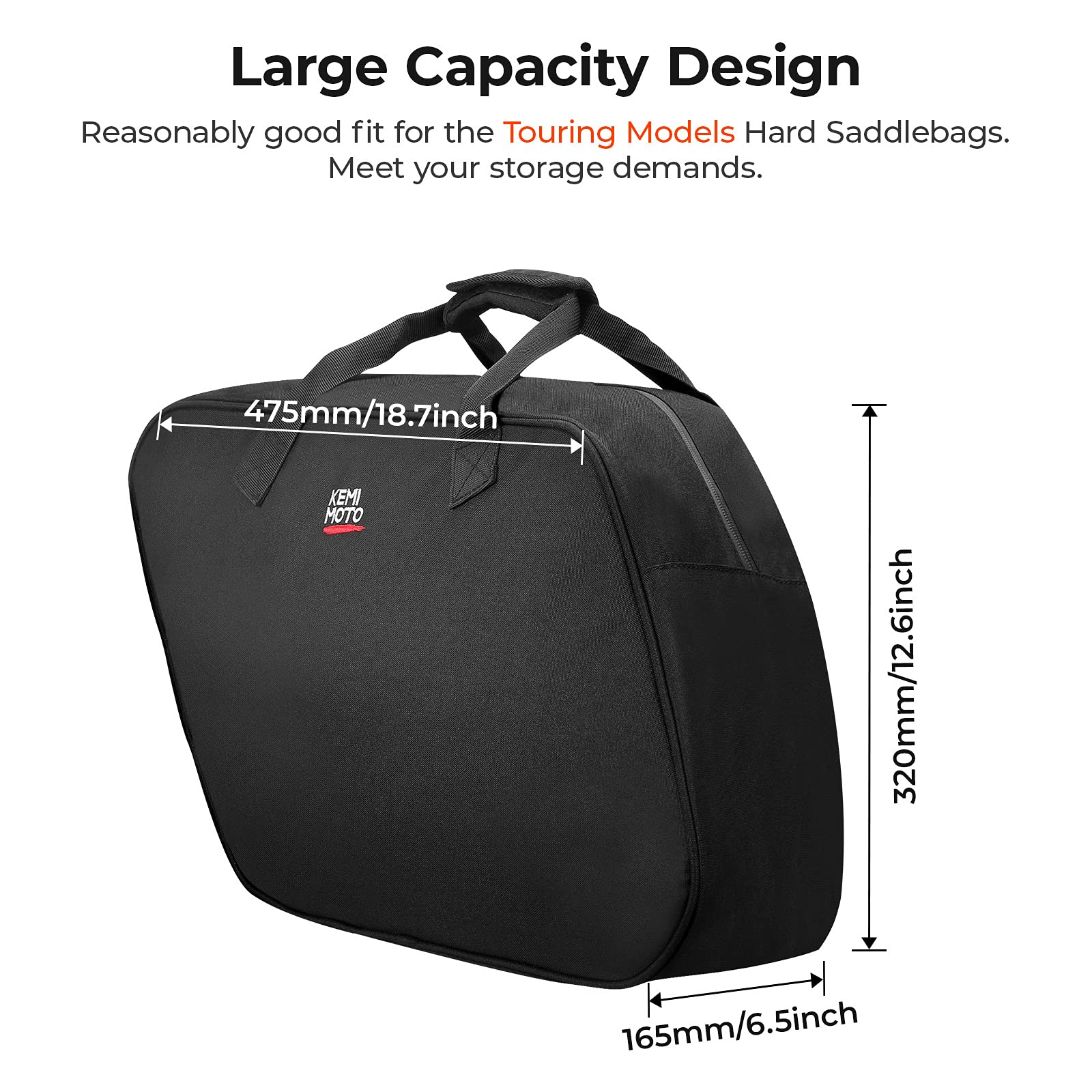 Photo of Motorcycle Saddlebag Liner Bag for Touring Models Street Glide Road by Kemimoto - Premium for UTVs / Side by Sides