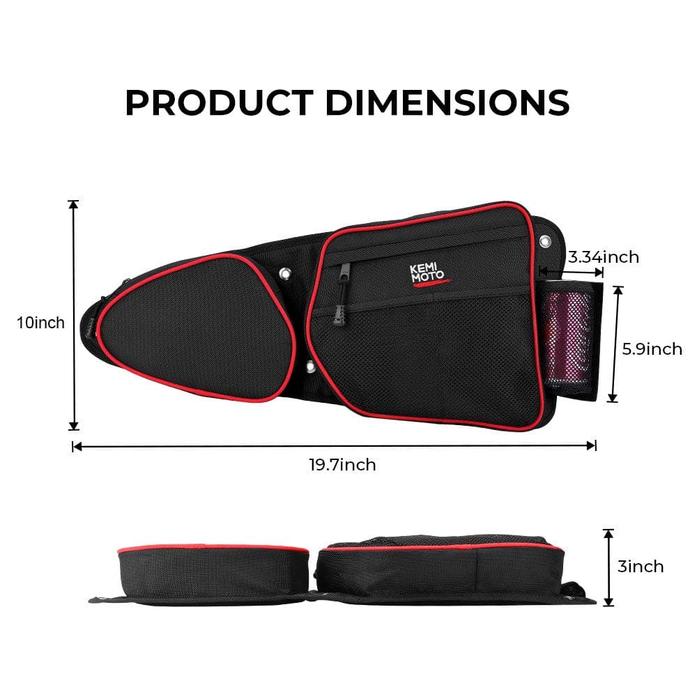 Photo of Kemimoto Front Side Door Bags with Knee Pad for Polaris RZR XP 1000 by Kemimoto - Premium for UTVs / Side by Sides