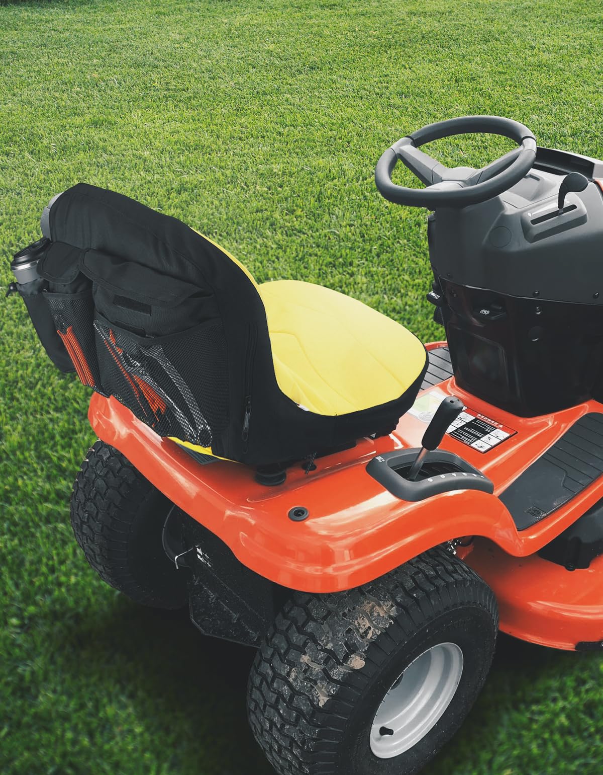 Photo of Universal Riding Lawn Mower Seat Cover For 12.5"-14" High Seats by Kemimoto - Premium for UTVs / Side by Sides