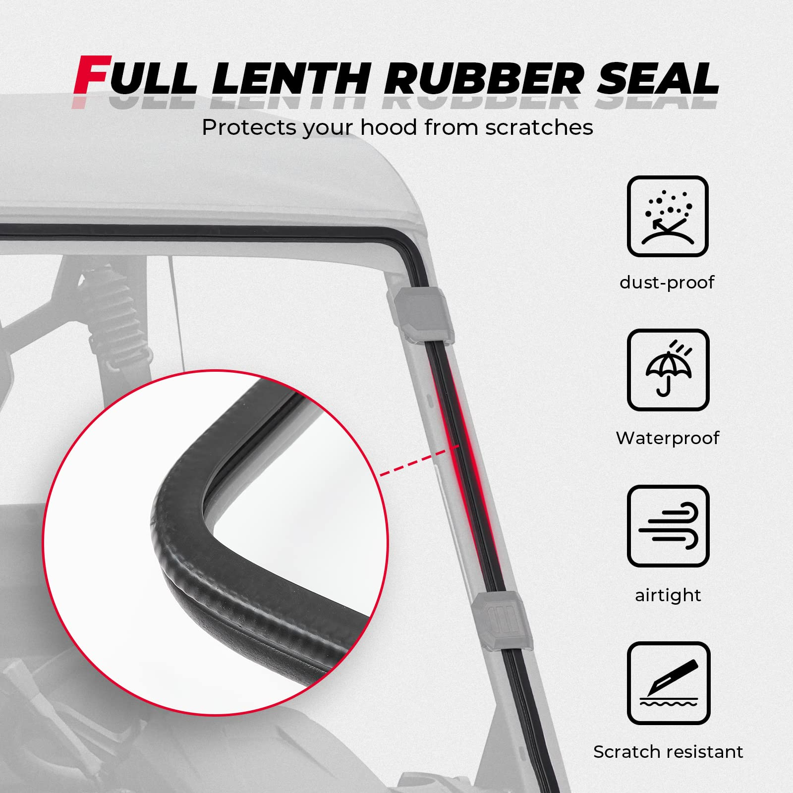 Photo of Front Vented Full Windshield for Can Am Defender HD 5/ 8 / 10 / MAX by Kemimoto - Premium for UTVs / Side by Sides
