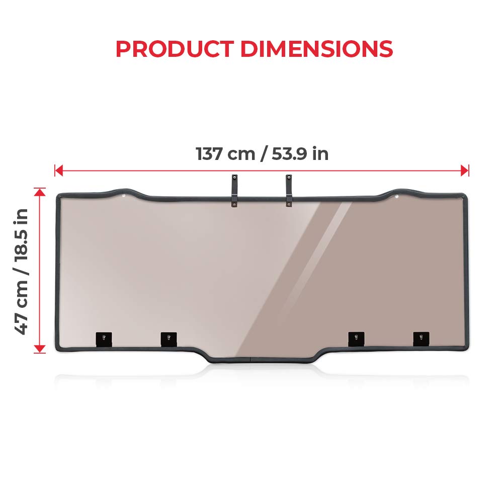 Photo of Tint Anti UV Rear Windshield for Polaris Ranger XP 1000/ Crew 2017-2024 by Kemimoto - Premium for UTVs / Side by Sides