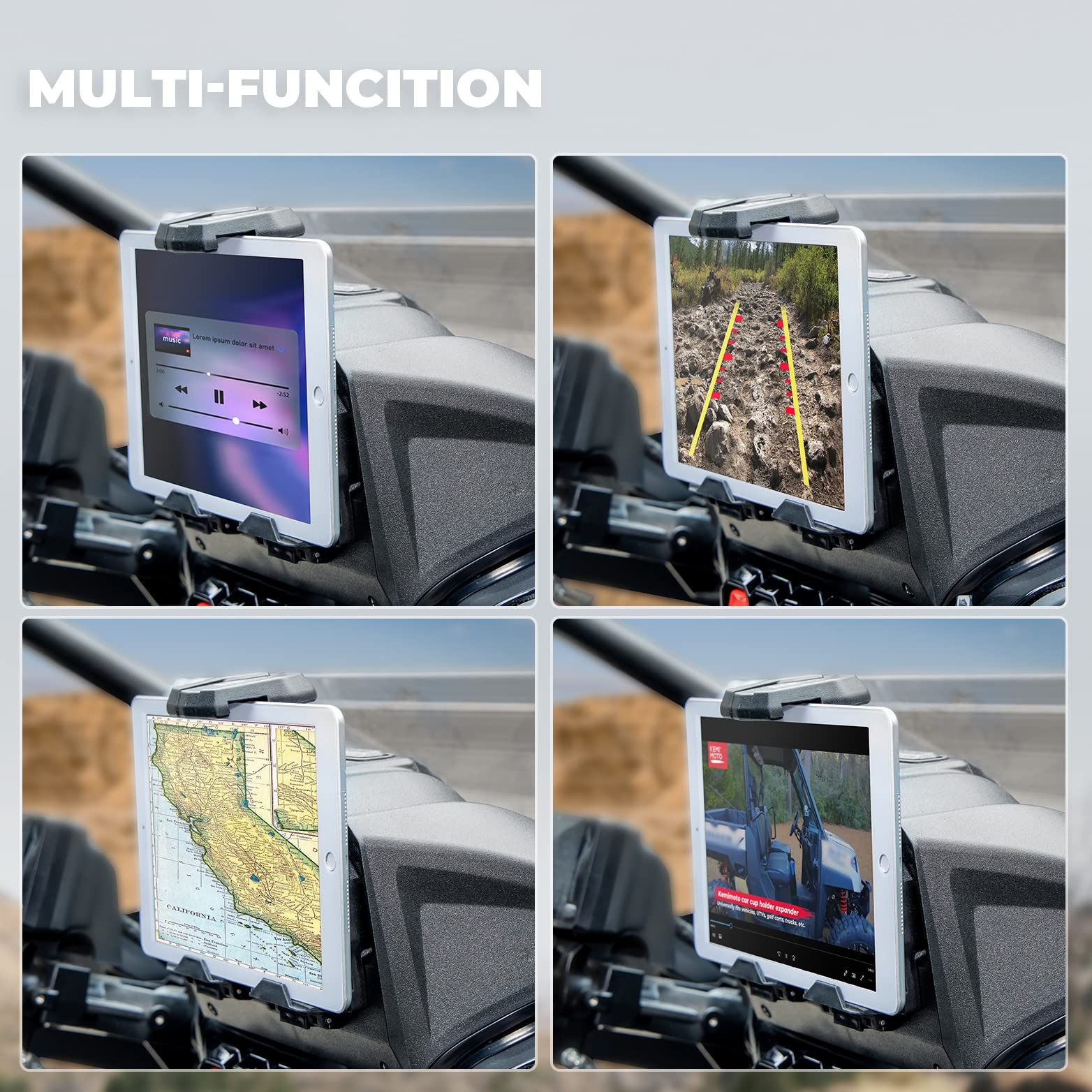 Photo of Tablet Holder for CFMOTO ZForce 950 HO Sport / HO EX / Sport by Kemimoto - Premium for UTVs / Side by Sides