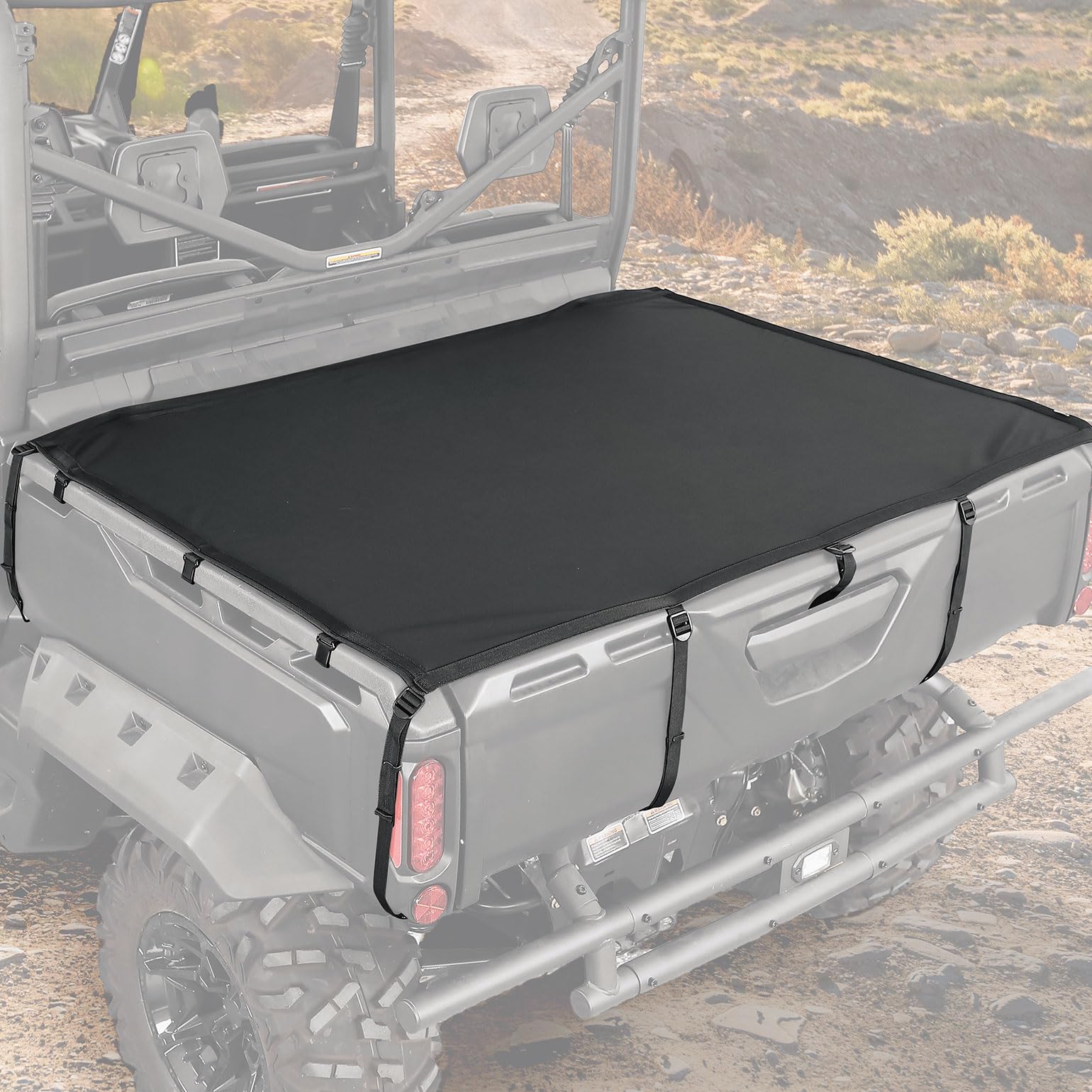 Photo of Stretchable Cargo Bed Net for Can-Am Defender / Polaris Ranger General by Kemimoto - Premium for UTVs / Side by Sides