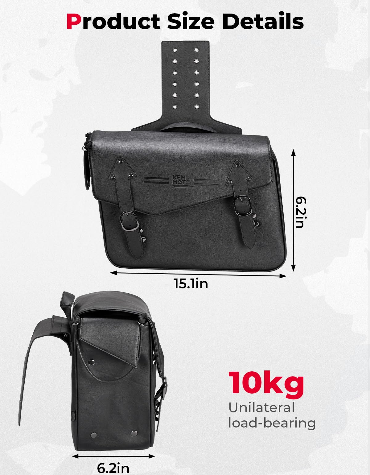 Photo of Handlebar T-Bar Bag for Cruiser Softail Dyna Sportsters by Kemimoto - Premium for UTVs / Side by Sides