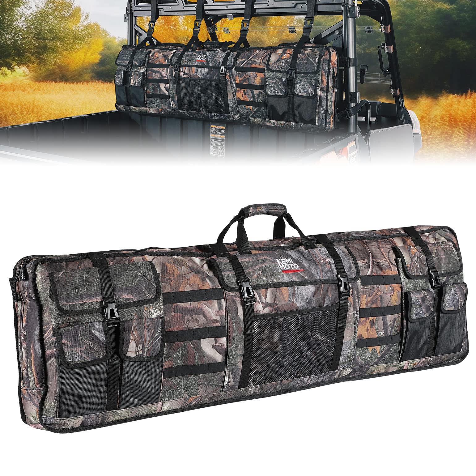 Photo of UTV Double Gun Holder Tool Rack for Hunting Gear by Kemimoto - Premium for UTVs / Side by Sides