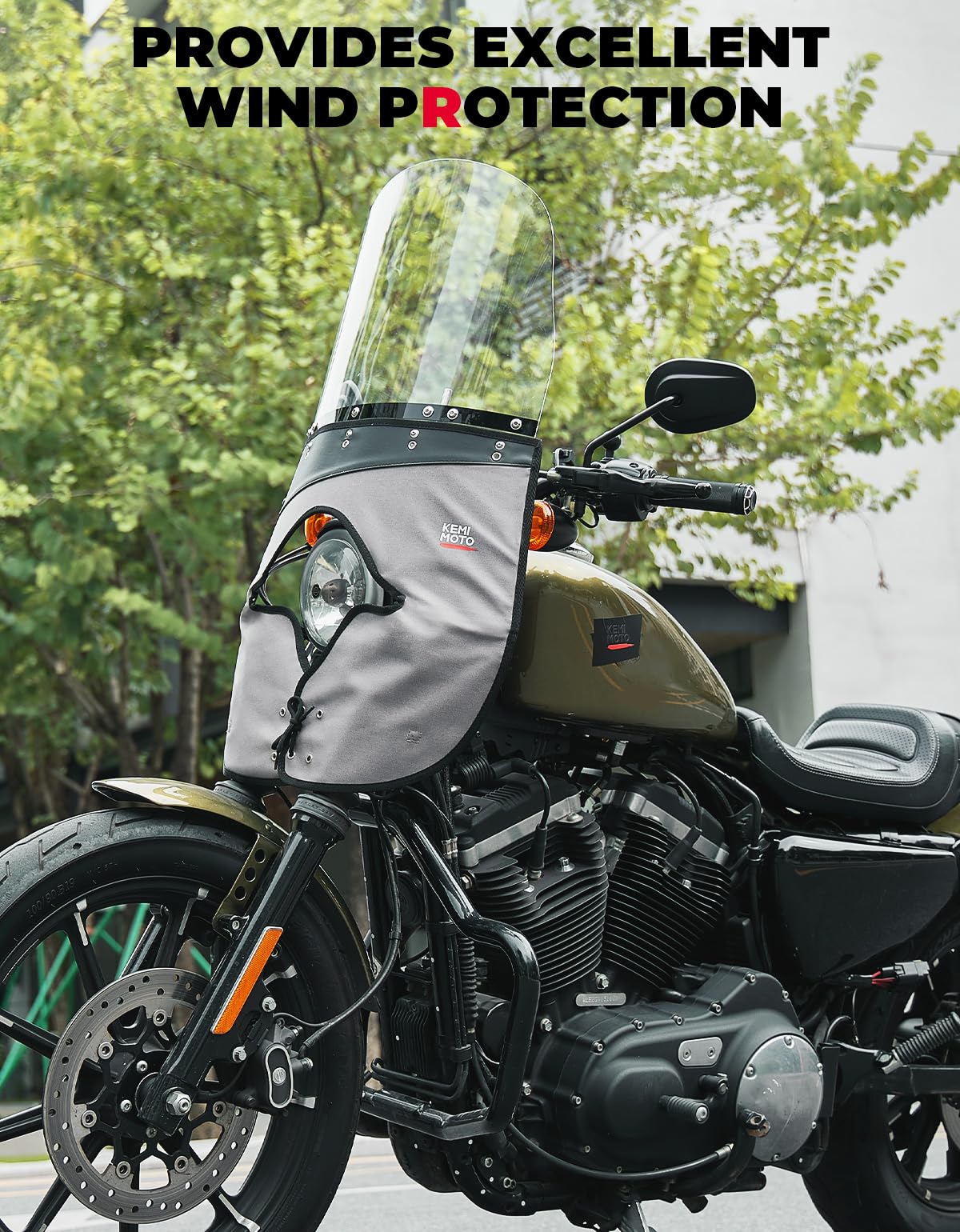 Photo of Motorcycle 18"x16" Clear Windshield With Windshield Cloth by Kemimoto - Premium for UTVs / Side by Sides