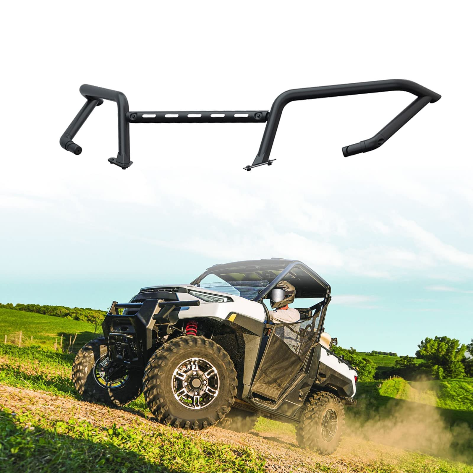 Photo of Kemimoto Front Bumper Upper Brush Guard for Polaris Ranger XP 1000 / Crew 2018-2024 by Kemimoto - Premium for UTVs / Side by Sides