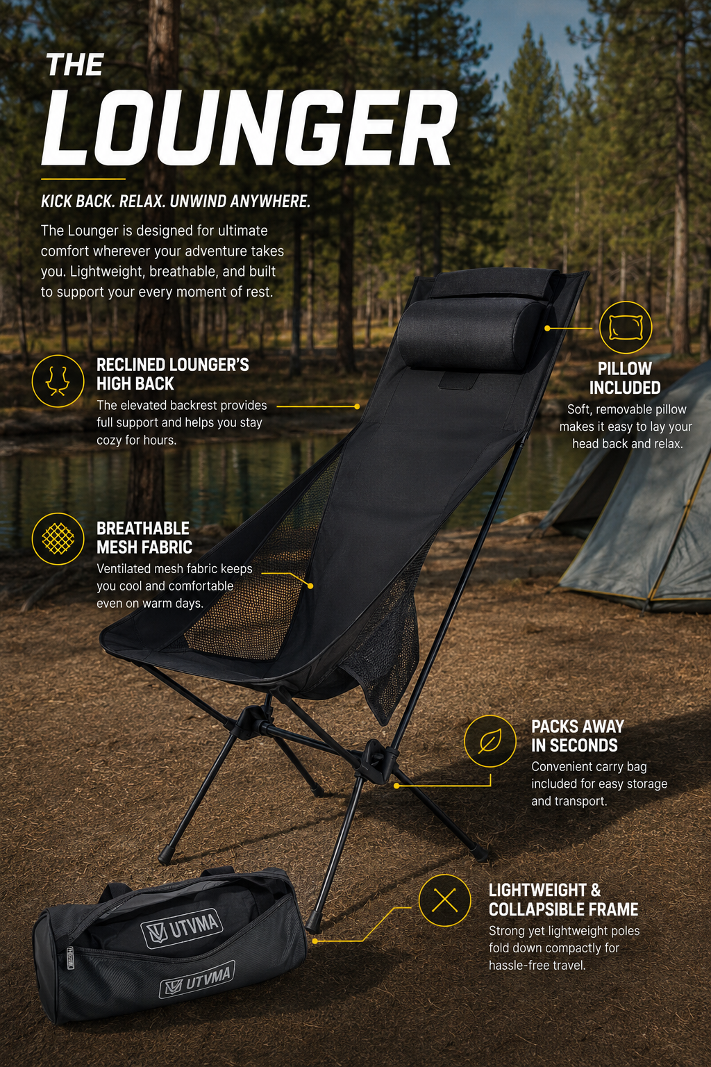 Trail Lounger with Roll Cage Bag