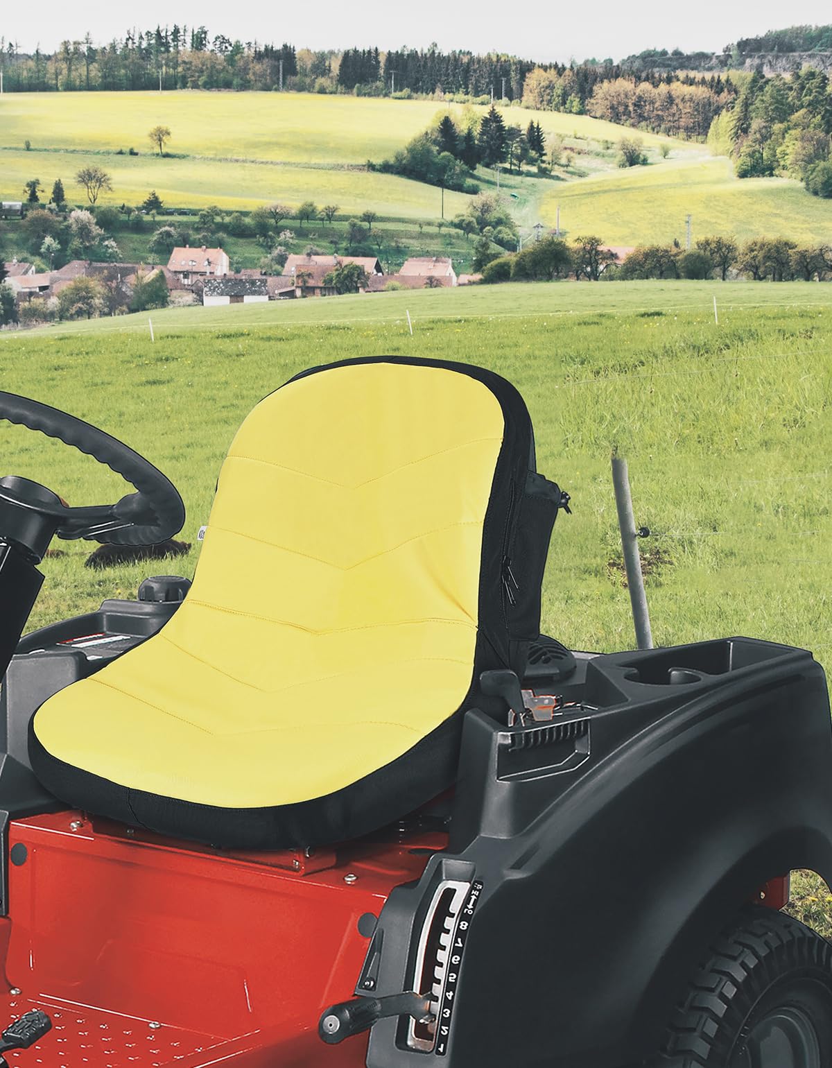 Photo of Universal Riding Lawn Mower Seat Cover For 12.5"-14" High Seats by Kemimoto - Premium for UTVs / Side by Sides