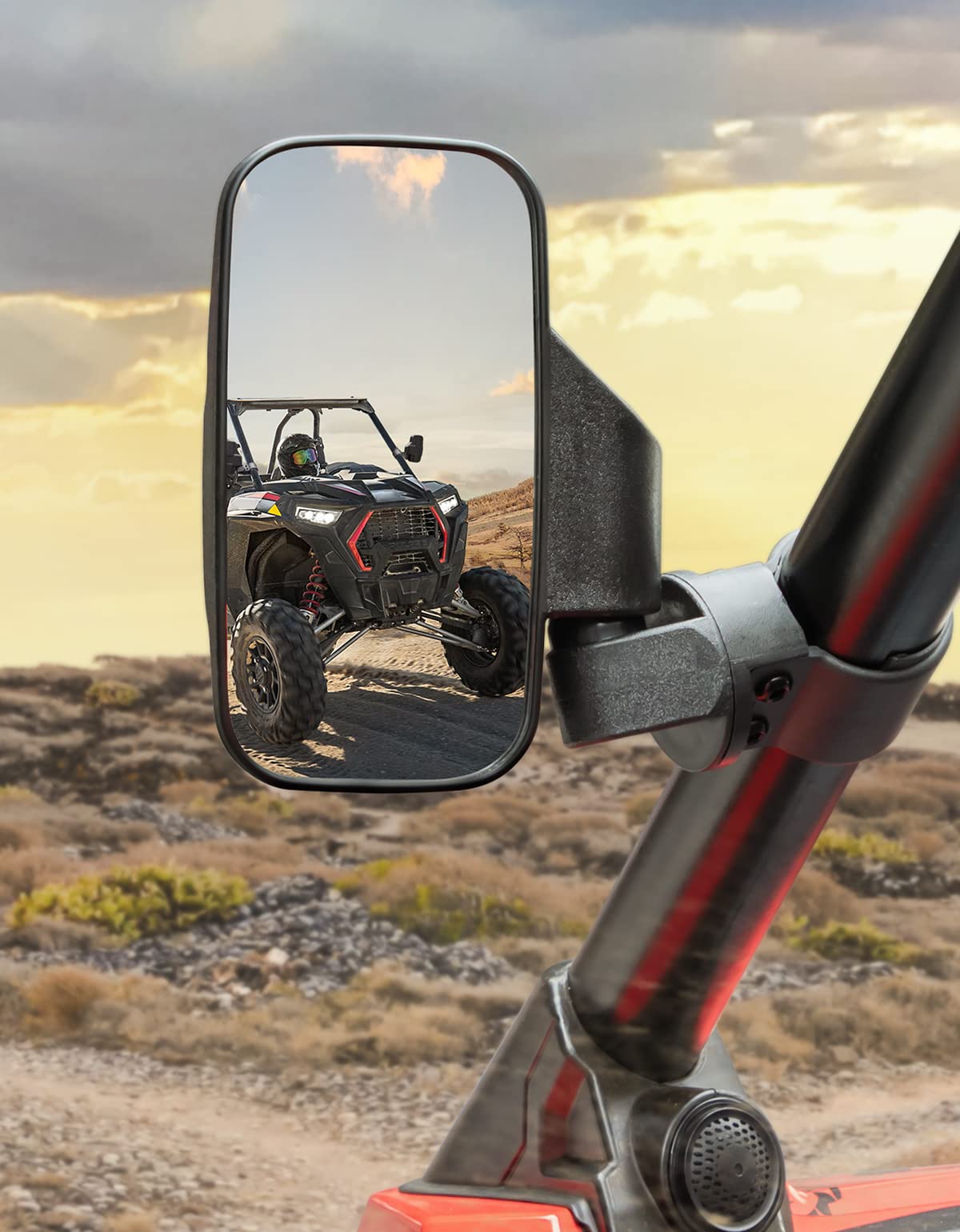 Photo of UTV 1.75"-2" Side View High Impact Convex Mirror for Can-am/Mule/Ranger/RZR by Kemimoto - Premium for UTVs / Side by Sides