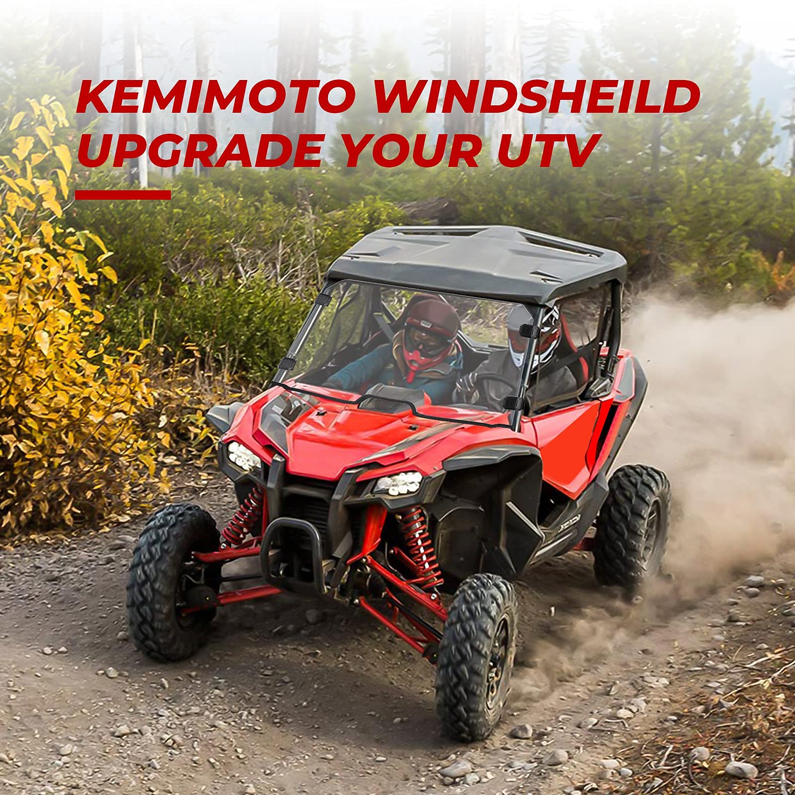 Photo of Kemimoto Front Full Windshield for Honda Talon 1000x 1000r 1000x-4 by Kemimoto - Premium for UTVs / Side by Sides