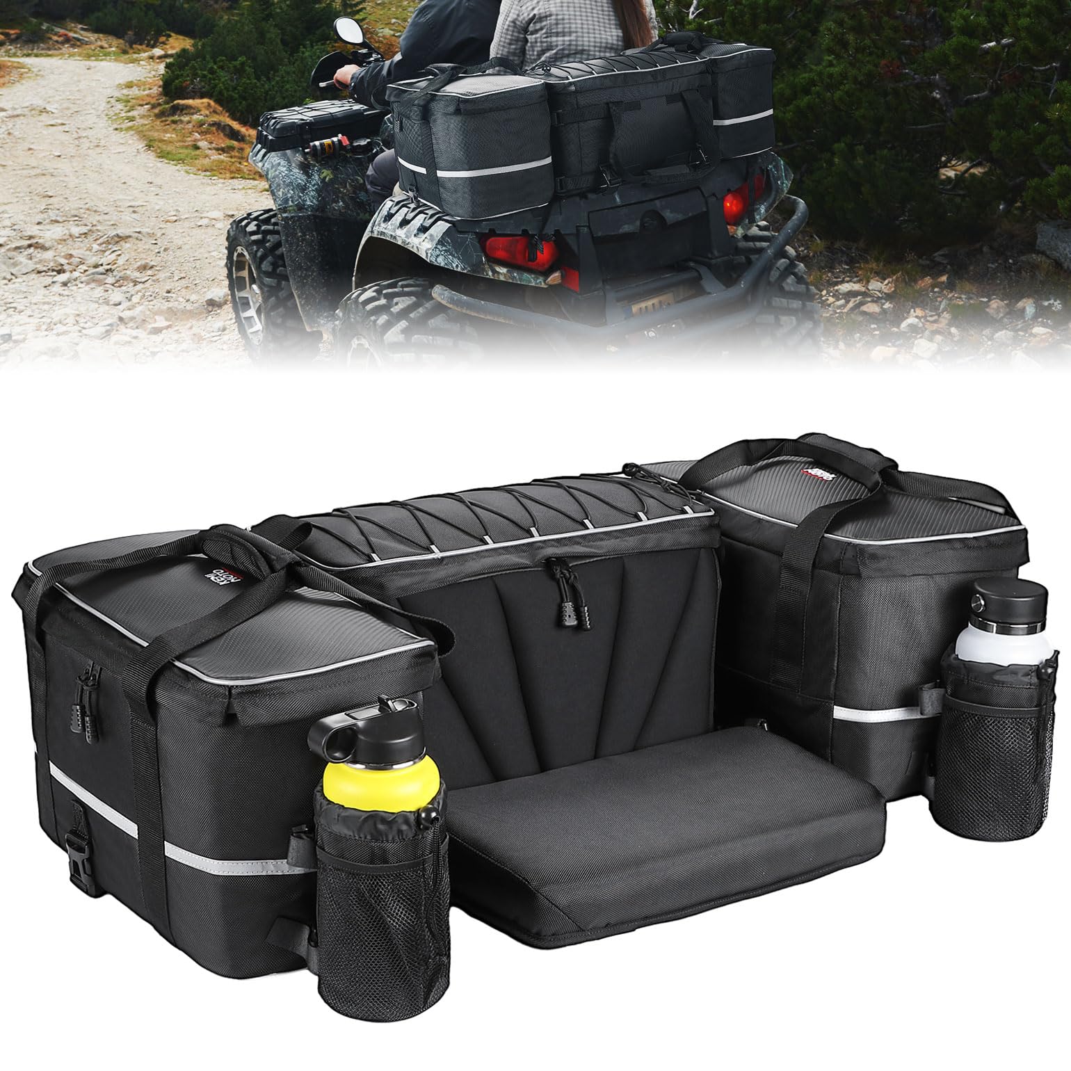 Photo of Universal 74L Large ATV Cargo Bag with Cooler Bag by Kemimoto - Premium for UTVs / Side by Sides