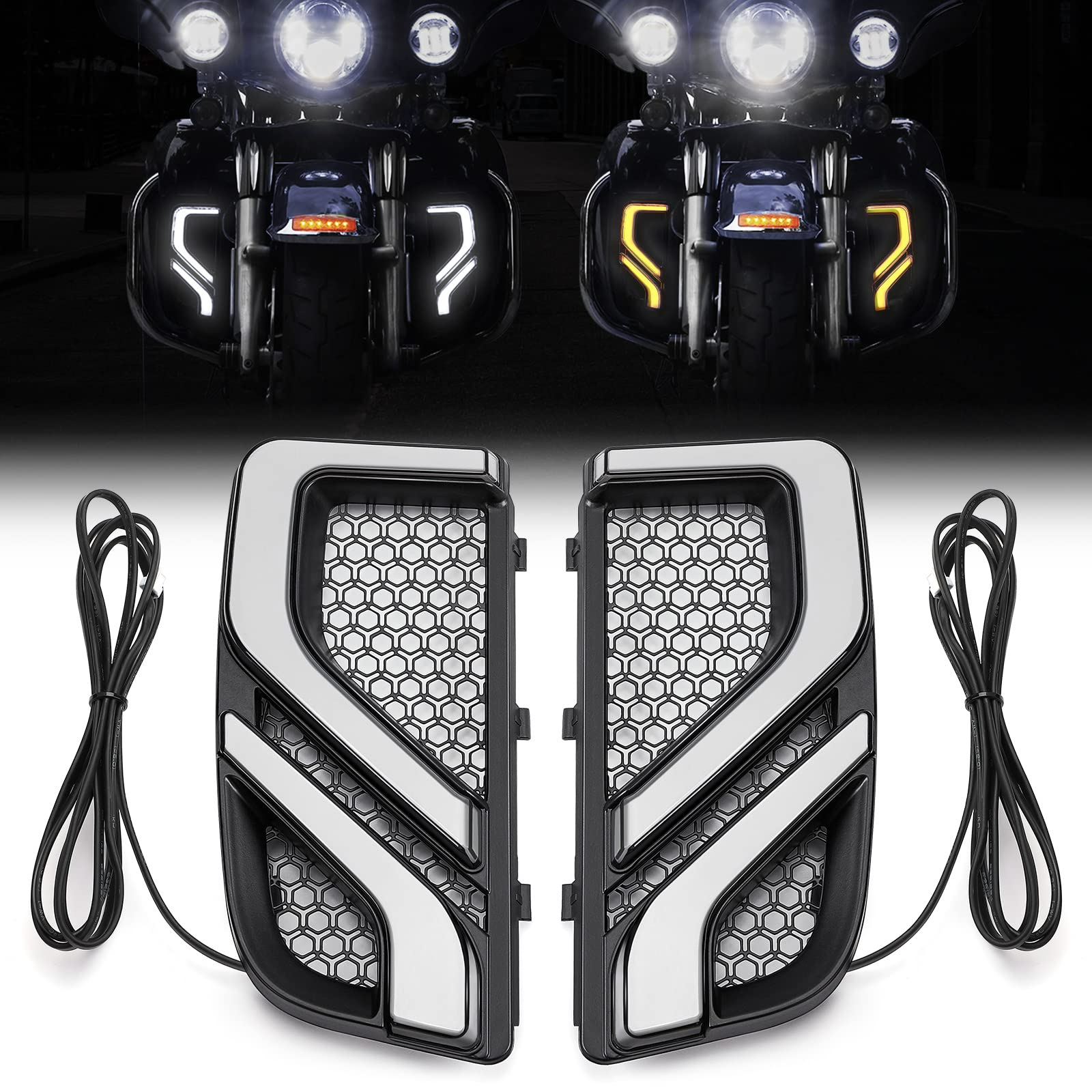 Photo of LED Turn Signal Running Light for Touring Electra Glide Ultra Limited Road Glide by Kemimoto - Premium for UTVs / Side by Sides