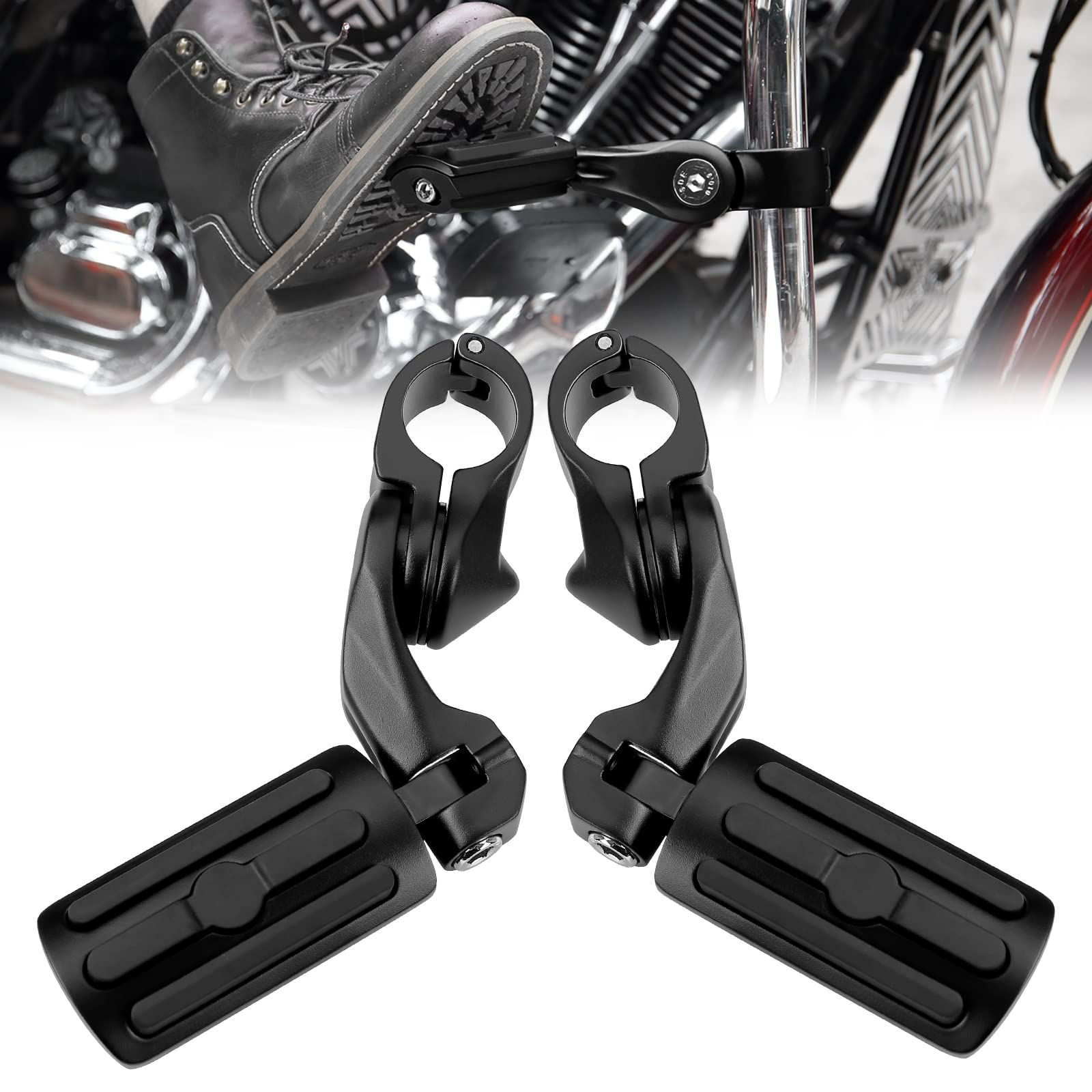 Photo of Motorcycle Highway Pegs Foot Rest for Road Glide Street Glide Electra by Kemimoto - Premium for UTVs / Side by Sides