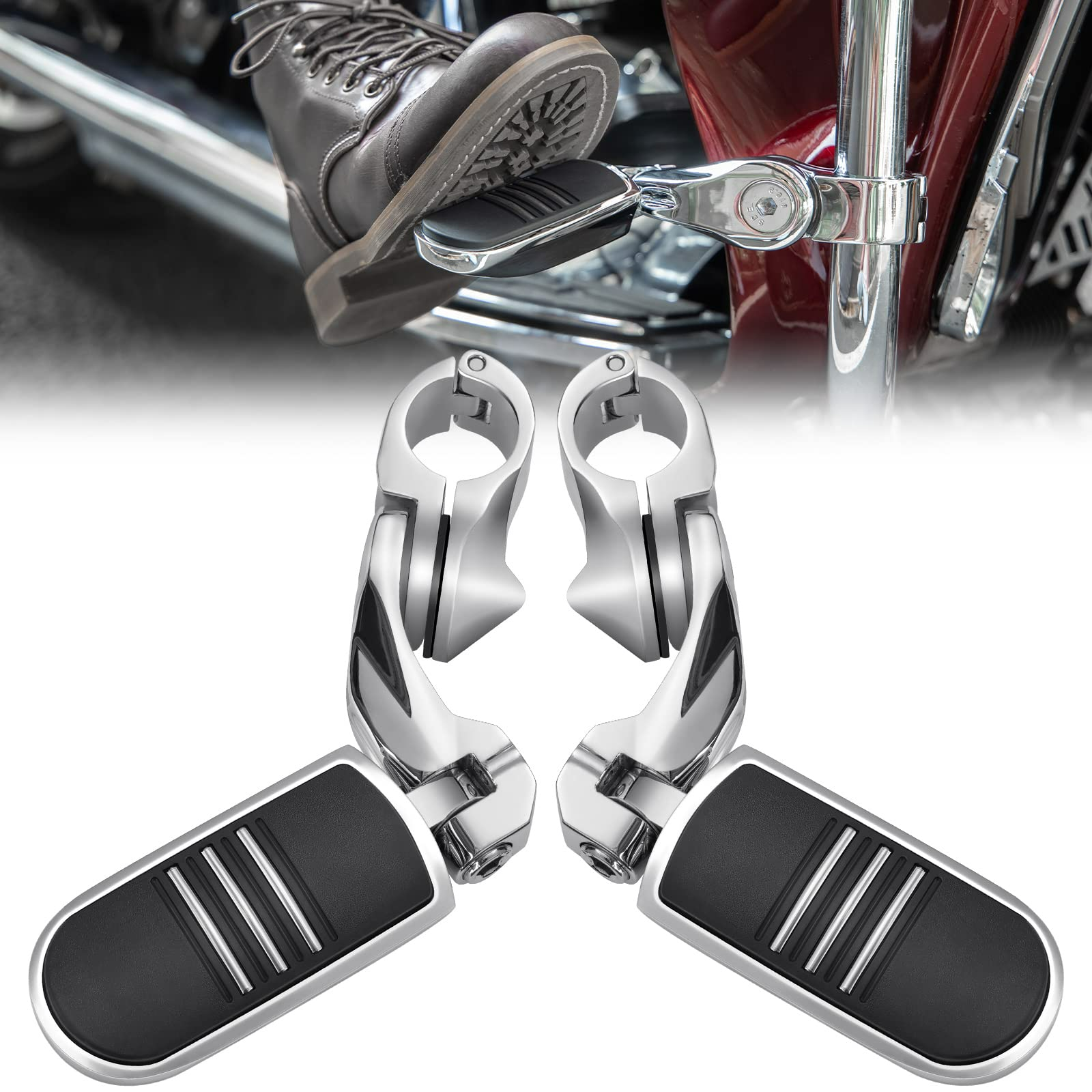 Photo of Motorcycle Highway Pegs Foot Rests by Kemimoto - Premium for UTVs / Side by Sides