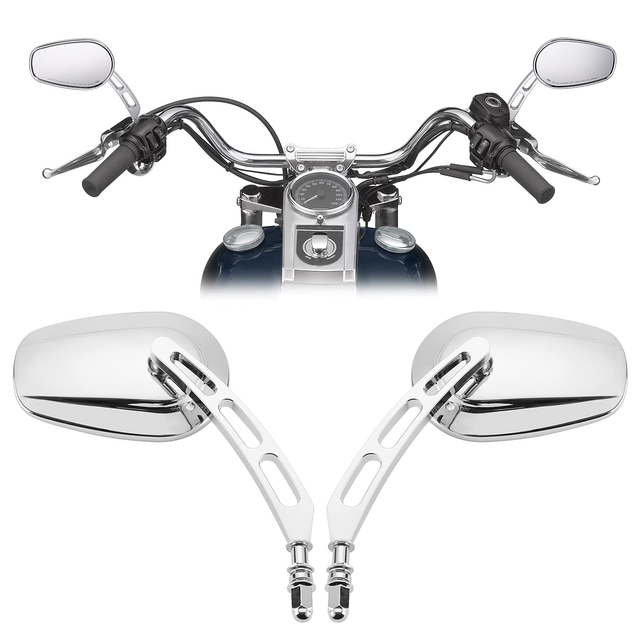 Photo of Side Rear View Mirrors with M8 Thread for Harley by Kemimoto - Premium for UTVs / Side by Sides