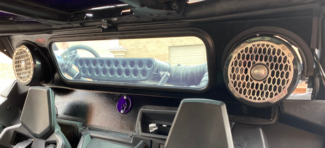 Photo of CANAM X3 REAR WINDSHIELD W/SPEAKER CUT-OUT 2016+ by Dirt Warrior Accessories - Premium WINDSHIELD for UTVs / Side by Sides