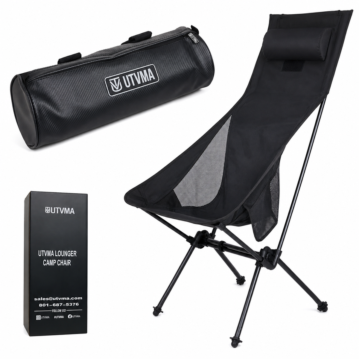 Trail Lounger camp chair with UTV roll cage carrying bag