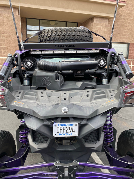Photo of CANAM X3 REAR WINDSHIELD W/SPEAKER CUT-OUT 2016+ by Dirt Warrior Accessories - Premium WINDSHIELD for UTVs / Side by Sides