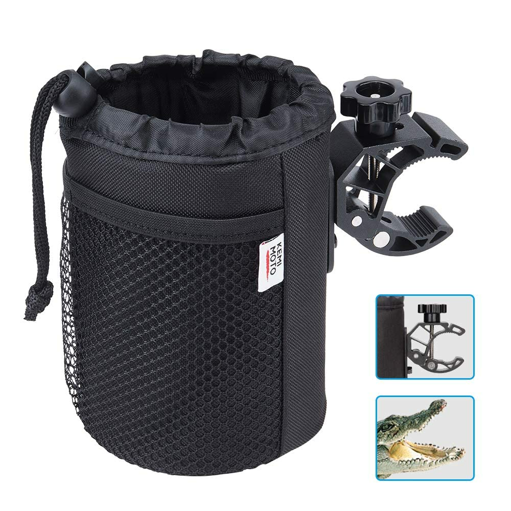 Photo of Universal Oxford Fabric Cup Holder with 0.6"-1.5" Alligator Clamp by Kemimoto - Premium for UTVs / Side by Sides