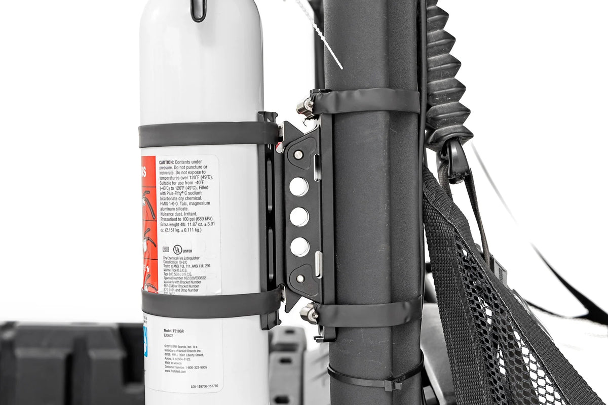 Photo of Quick-Release Fire Extinguisher Mount - Universal Roll Bar & Flat Surface Mount by Savage UTV - Premium Fire Extinguishers & Mounts for UTVs / Side by Sides