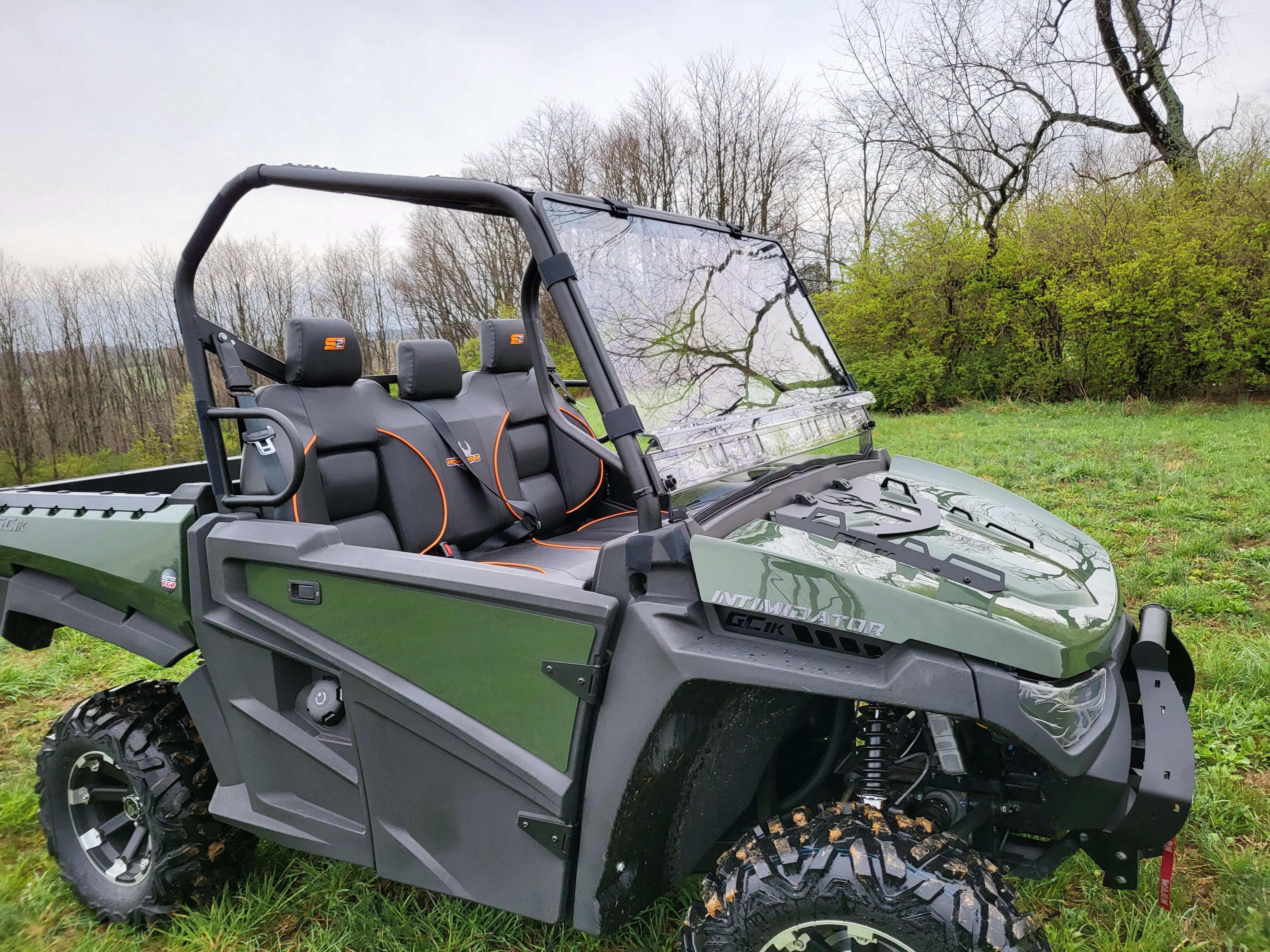 Photo of Intimidator GC1K 3-Seater - 2 Pc Windshield with Vent, Clamp, and Hard Coat Options by 3 Star UTV - Premium Windshields for UTVs / Side by Sides