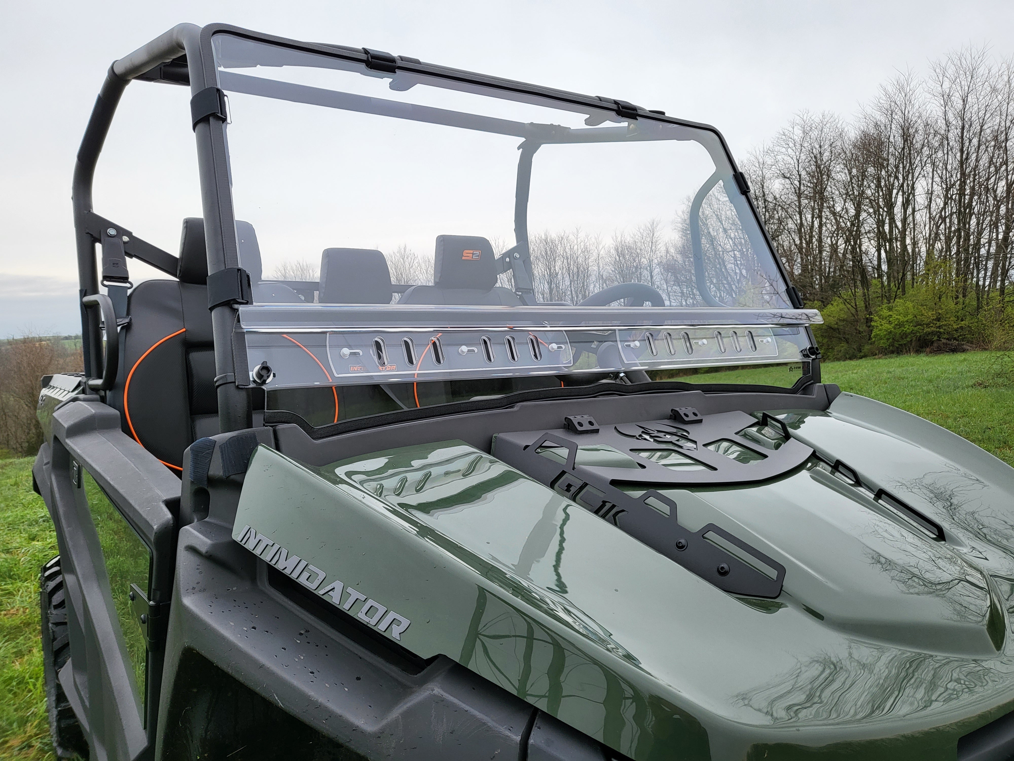 Photo of Intimidator GC1K 3-Seater - 2 Pc Windshield with Vent, Clamp, and Hard Coat Options by 3 Star UTV - Premium Windshields for UTVs / Side by Sides