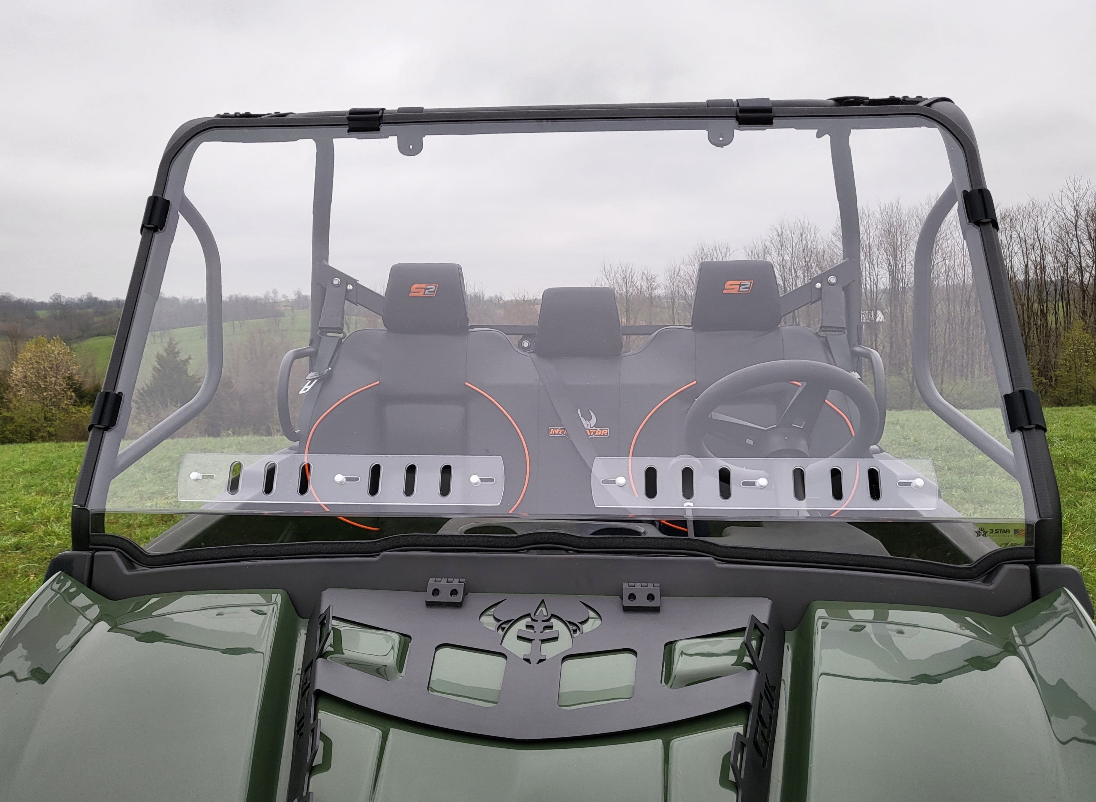 Photo of Intimidator GC1K 3-Seater - 1 Pc Windshield with Vent, Clamp, and Hard Coat Options by 3 Star UTV - Premium Windshields for UTVs / Side by Sides