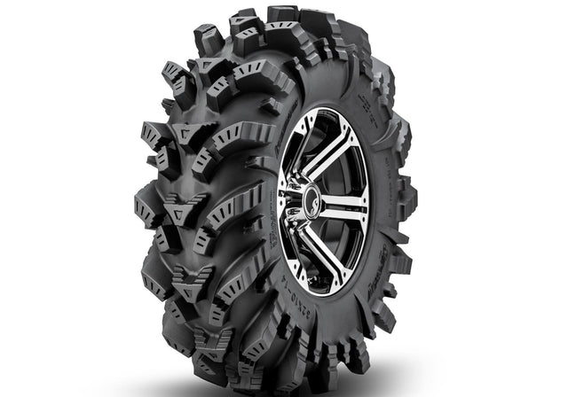 Intimidator Tires 26x10x14 on 14in. Bandit H-Series Machined Finish Wheels 4/156 Pattern