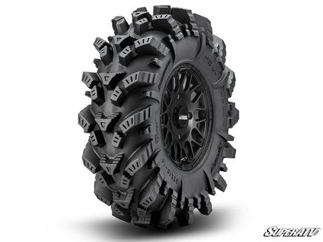Photo of SuperATV Intimidator Tires 34x10x15 on 15" Satin Black Hellfire Wheels 5/4.5 Pattern by SuperATV - Premium Wheels for UTVs / Side by Sides