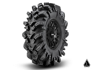 SuperATV  Intimidator Tires 34x10x15 on 15" Satin Black Hellfire Wheels 4/136 Pattern