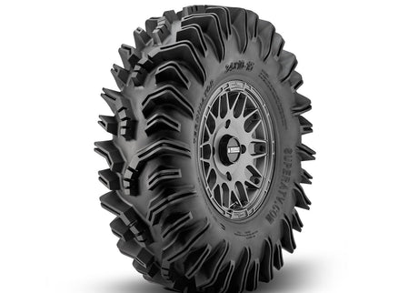 Intimidator Tires 34x10x15 on 15in. Matte Titanium Hellfire Wheels 4/136 Pattern