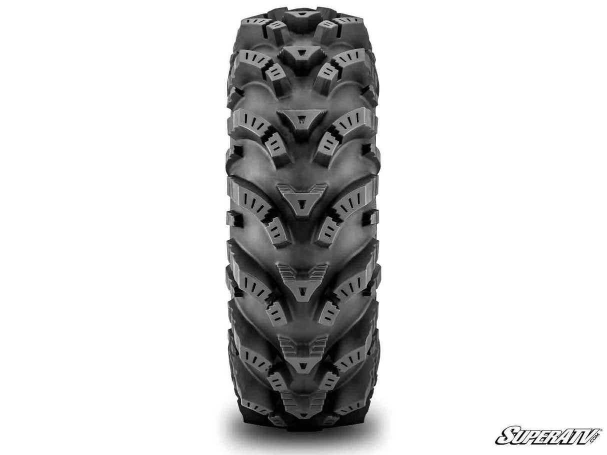 SuperATV  Intimidator Tires 34x10x15 on 15" Satin Black Hellfire Wheels 4/136 Pattern