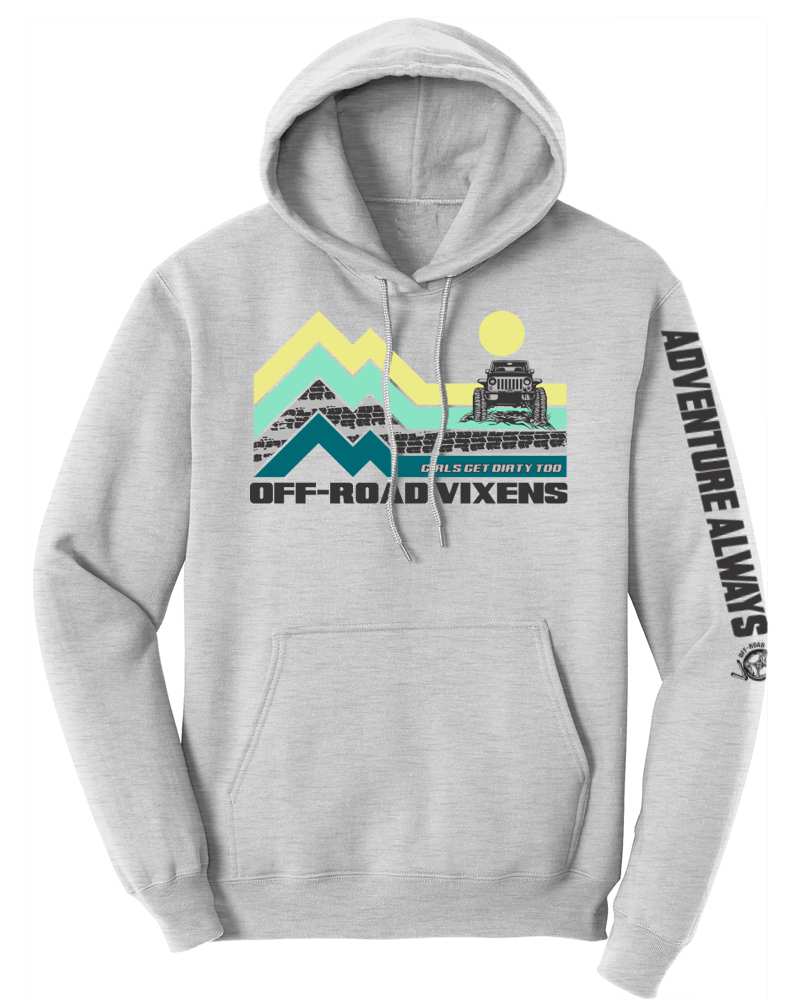 Photo of Jeep Adventure Unisex Pullover Hoodie by OFF-ROAD VIXENS CLOTHING CO. - Premium Ladies Hoodies for UTVs / Side by Sides