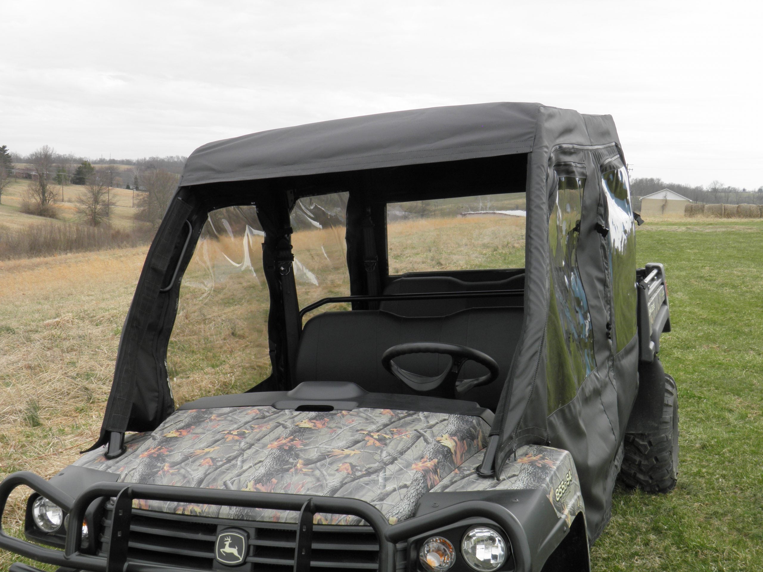 Photo of John Deere Gator 550/560/590 4-Seater - Full Cab Enclosure for Hard Windshield by 3 Star UTV - Premium Enclosures for UTVs / Side by Sides