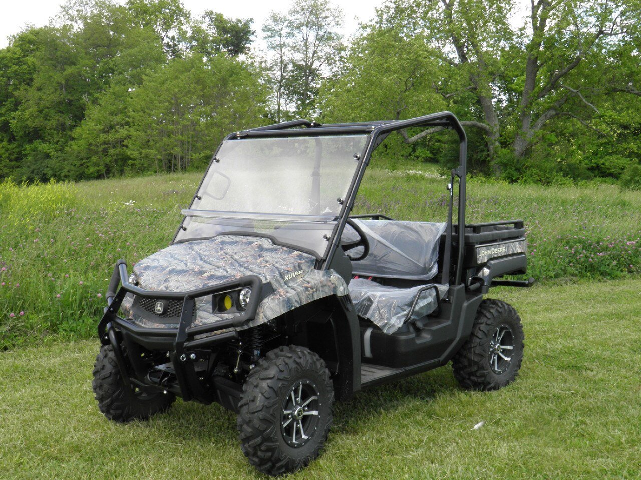 Photo of John Deere Gator 850i/860i - 2 Pc Scratch-Resistant Windshield by 3 Star UTV - Premium Windshields for UTVs / Side by Sides