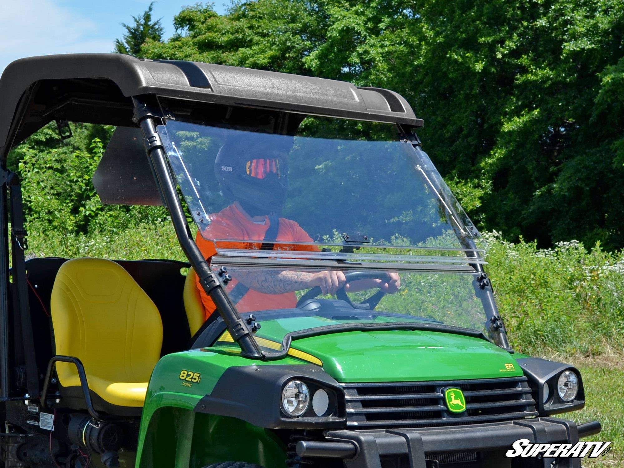 Photo of SuperATV John Deere Gator Scratch Resistant Flip Windshield by SuperATV - Premium Windshields for UTVs / Side by Sides