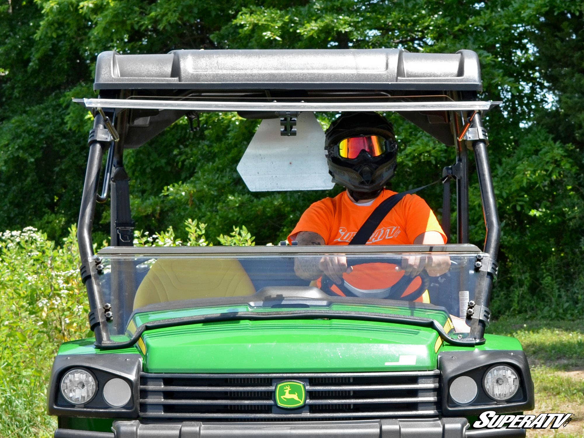Photo of SuperATV John Deere Gator Scratch Resistant Flip Windshield by SuperATV - Premium Windshields for UTVs / Side by Sides