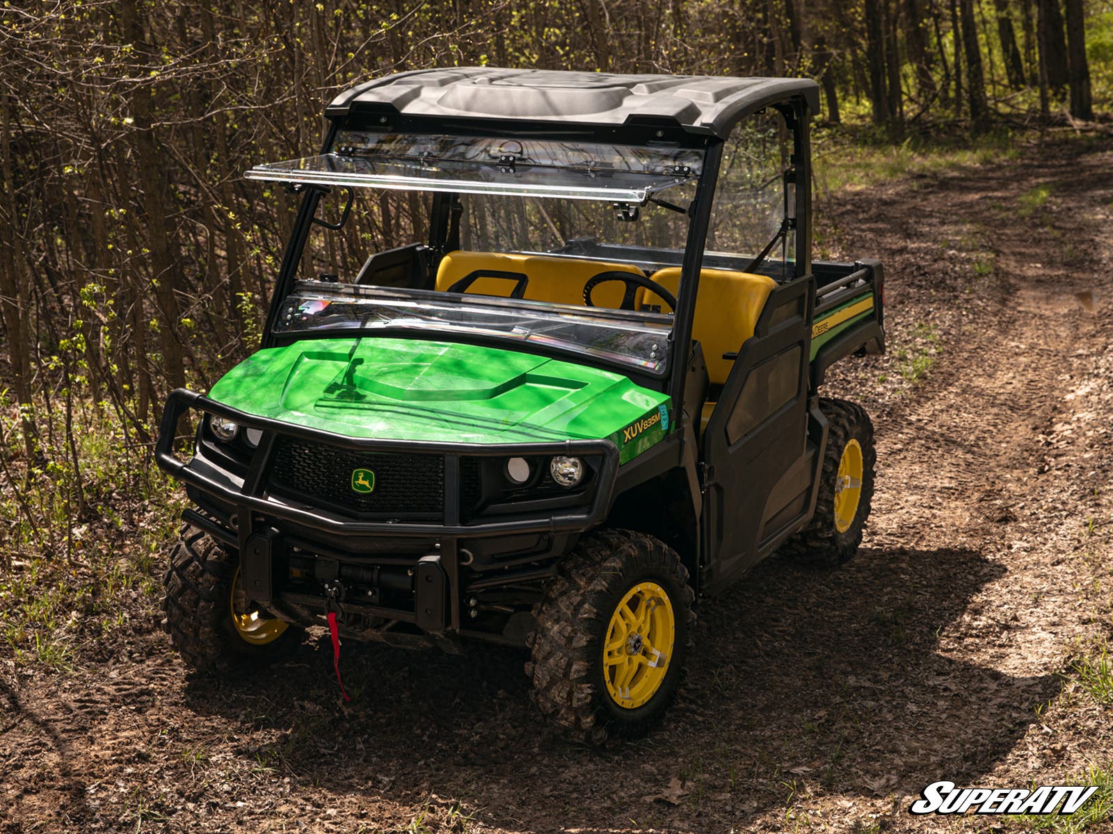 Photo of SuperATV John Deere Gator XUV 835 Scratch-Resistant Flip Windshield by SuperATV - Premium Windshields for UTVs / Side by Sides