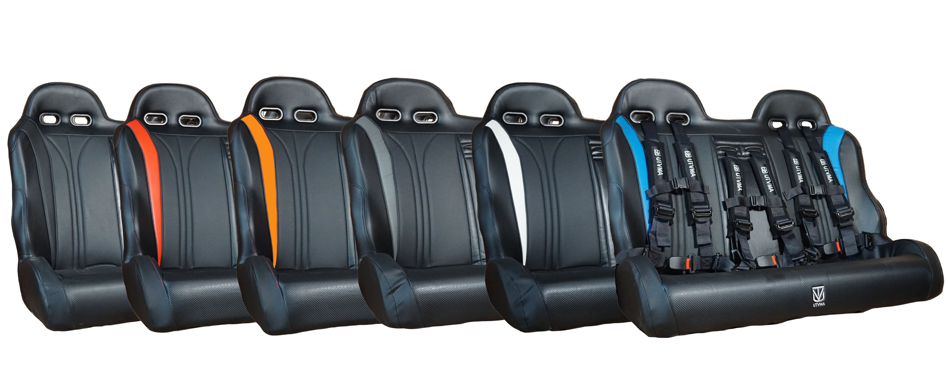 Photo of RZR 900 Rear Bench Seat & Pair of Front Bucket Seats Set (2015-2024) by UTV Mountain Accessories - Premium Bench Seat for UTVs / Side by Sides