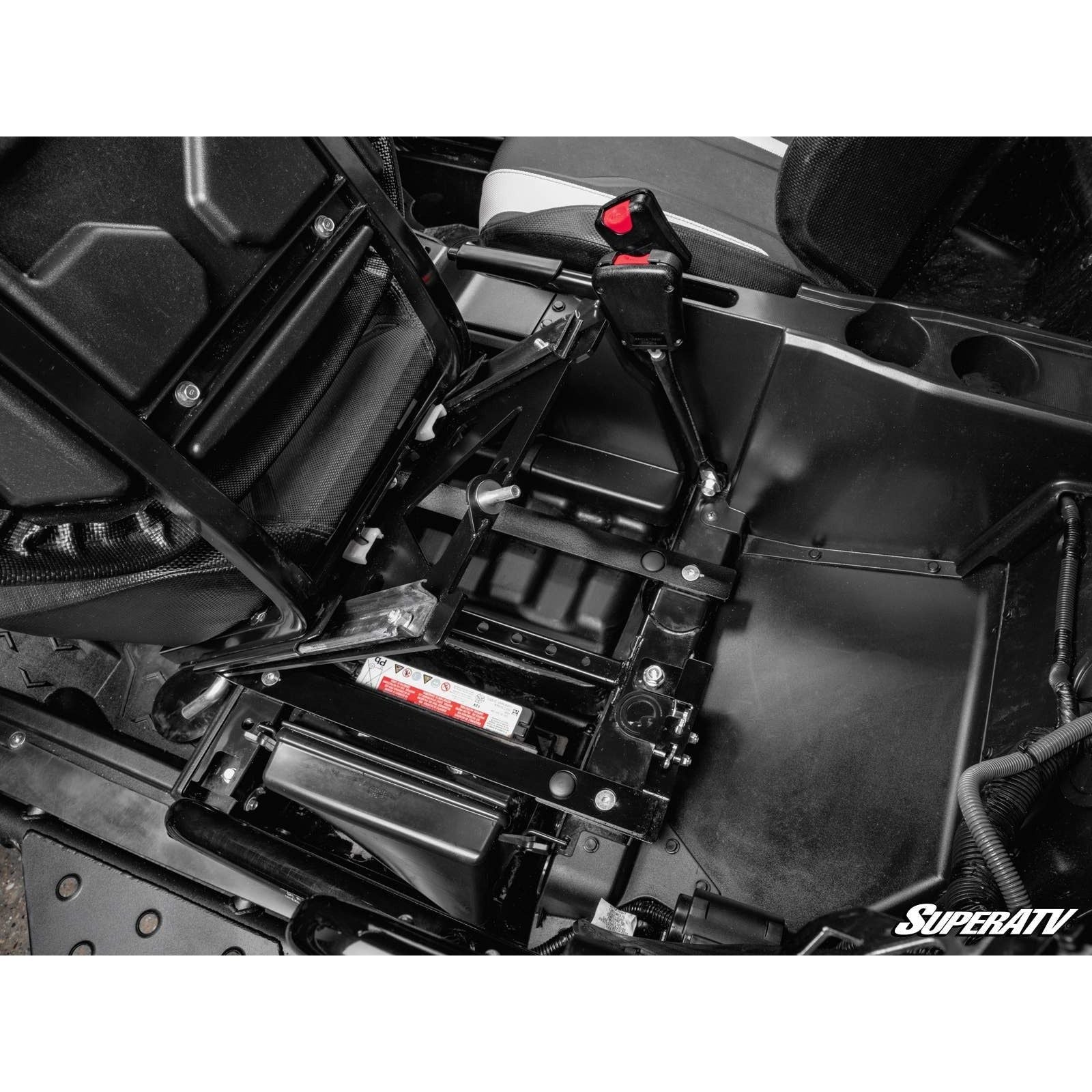 Photo of Kawasaki KRX Flip-Up Seat Base by SuperATV - Premium Seats & Accessories for UTVs / Side by Sides