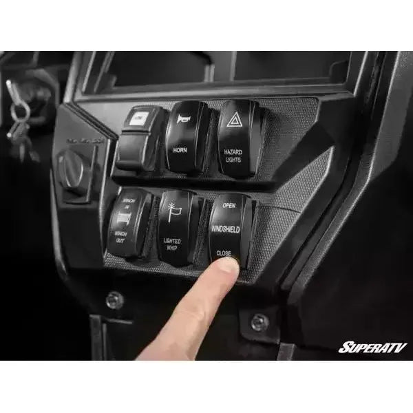 Photo of Kawasaki KRX MaxDrive Power Flip Windshield by SuperATV - Premium Windshields for UTVs / Side by Sides