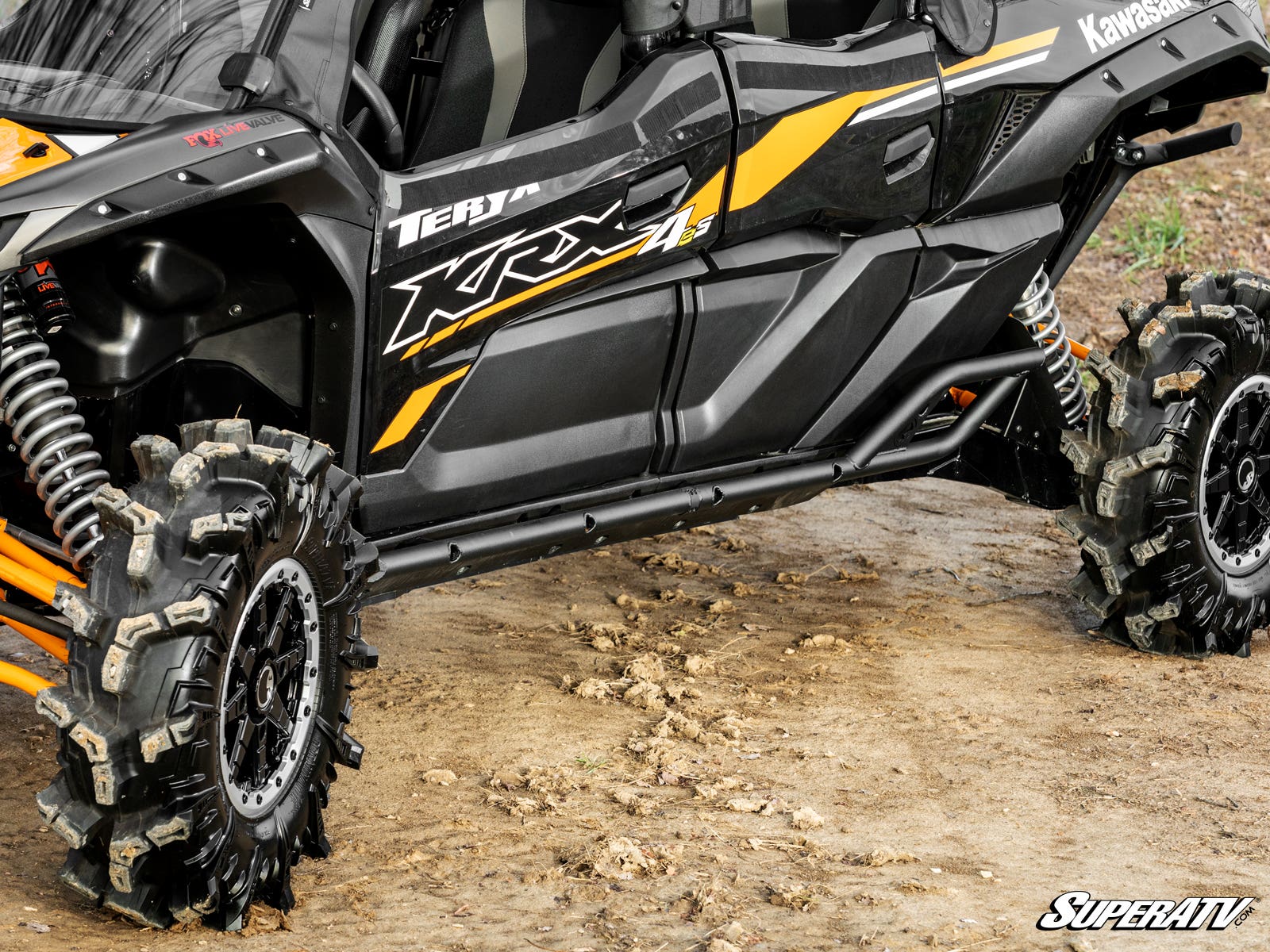 Photo of SuperATV Kawasaki Teryx KRX 4 Heavy-Duty Nerf Bars by SuperATV - Premium Nerf Bars for UTVs / Side by Sides